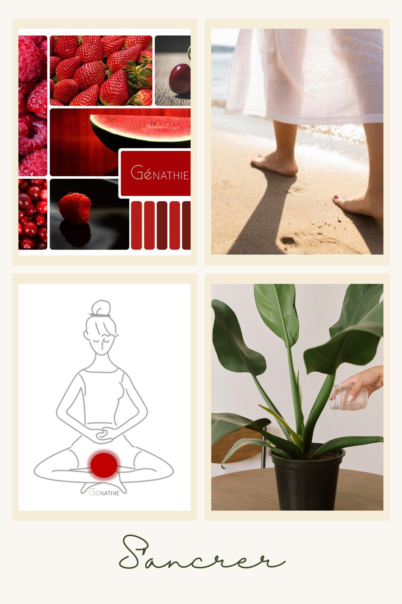 Beige Vert Simple Chic Souvenirs Montage Photo Portrait - 1